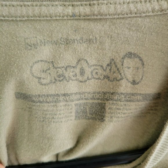 Deer On Toilet Graphic T-Shirt Men's Size L Olive Green SteveOramA - Picture 3 of 9